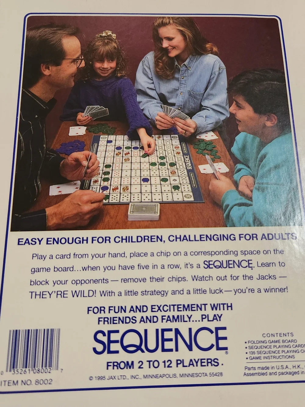 Vintage 1995 Sequence Strategy Board Game